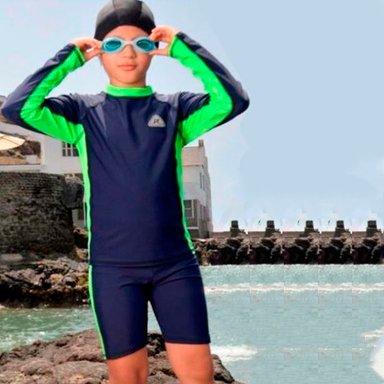 CONJUNTO NIÑO AZUL MANGA LARGA GL-43