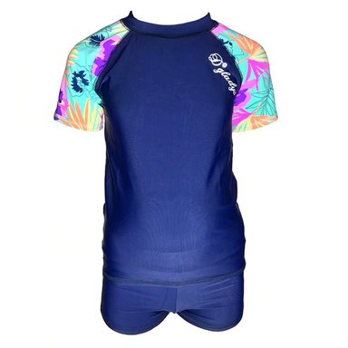 CONJUNTO NIÑA AZUL MANGA CORTA GL-42