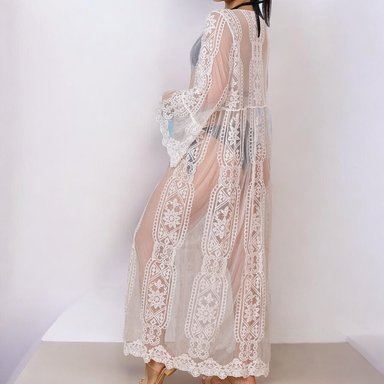 KIMONO MAXI MUJER YOMAR BLANCO SIMONE BEAUVOIR - 3