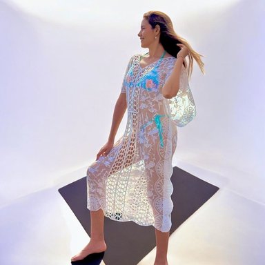 KIMONO MAXI MUJER YOMAR BLANCO CLARA SOFIA - 1
