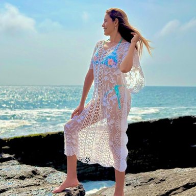 KIMONO MAXI MUJER YOMAR BLANCO CLARA SOFIA - 2
