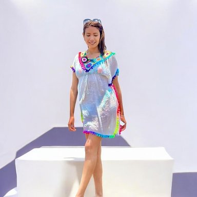 KIMONO MAXI MUJER YOMAR BLANCO SONIA DELAUNAY - 1