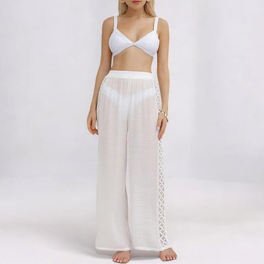 KIMONO MAXI MUJER YOMAR BLANCO GAZA PARTE INFERIOR - 1