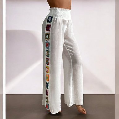 KIMONO MAXI MUJER YOMAR BLANCO GAZA PARTE BAJA CROCHET - 1