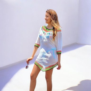 KIMONO MAXI MUJER YOMAR BLANCO ANA MENDIETA - 1