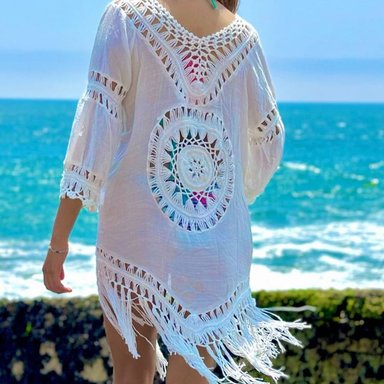 KIMONO MAXI MUJER YOMAR BLANCO MARY CASSATT - 2