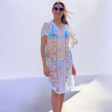 KIMONO MAXI MUJER YOMAR BLANCO VIRGINIA BOLTEN - 1