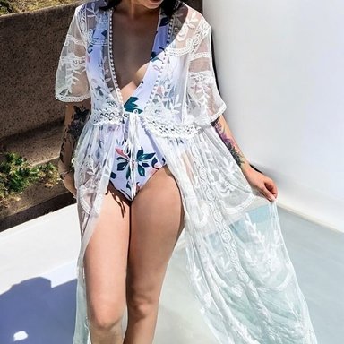 KIMONO MAXI MUJER YOMAR BLANCO JUDITH BUTLER - 1