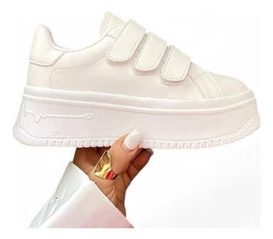 ZAPATILLAS MUJER BLANCO CASUAL TRES PEGAPEGAS 2086L-52
