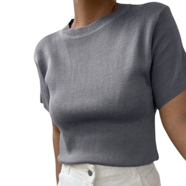 POLO MANGA 3/5 HILO MUJER GRIS 359G-18