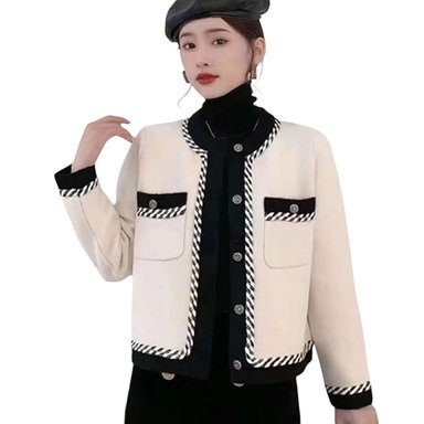 ABRIGO MUJER ABIERVA IMPORT JUL-65 COLOR PERLA - 1