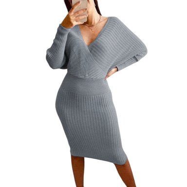 VESTIDO MUJER HILO CRUZADO MLARGA 359G-27 COLOR PLOMO