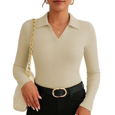 POLO MUJER CAMISERO MANGA LARGA 716 FAB-15 COLOR BEIGE
