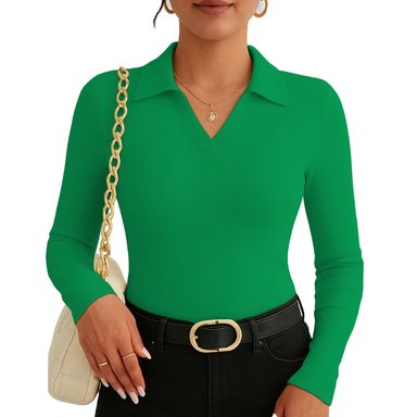 POLO MUJER CAMISERO MANGA LARGA 716 FAB-15 COLOR VERDE