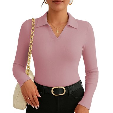 POLO MUJER CAMISERO MANGA LARGA 716 FAB-15 COLOR ROSA