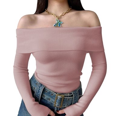 POLO MUJER RUMBERA MANGA LARGA RIB GRUESO NEW 710-16 COLOR ROSA