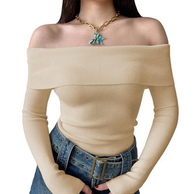 POLO MUJER RUMBERA MANGA LARGA RIB GRUESO NEW 710-16 COLOR BEIGE