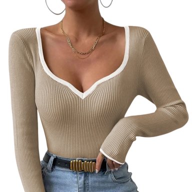 POLO MUJER CUELLO CORAZON MANGA 373G MEG-22 COLOR BEIGE