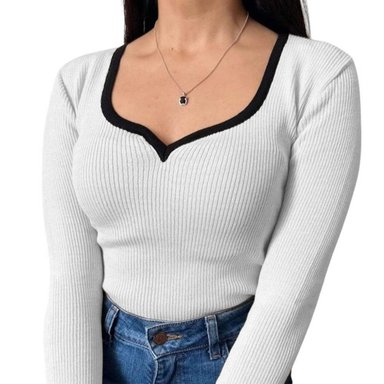 POLO MUJER CUELLO CORAZON MANGA 373G MEG-22 COLOR PERLA
