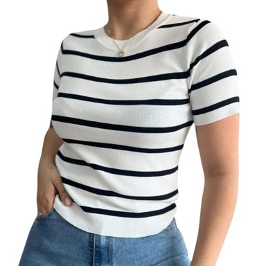 POLO MUJER HILO 43SOT1 GAB-18 RAYAS CELESTE