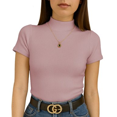 POLO MUJER CAFARENA MANGA CORTA SAB 801-12 RIB GRUESO COLOR ROSADO