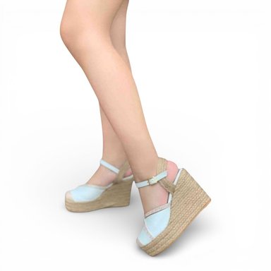 SANDALIA MUJER 1157 5C-55 TACO X9 CON PLAFORMA COLOR BLANCO - 1