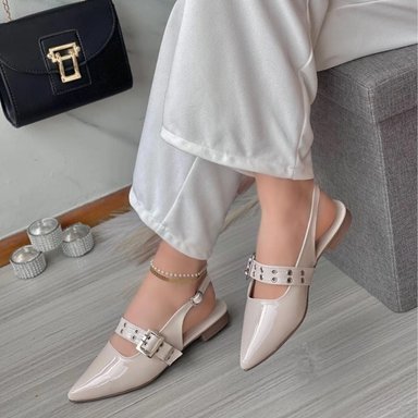 BALLERINA MUJER COCO-40 TACO 2 CHAROL ANTITRANSPIRANTE COLOR BEIGE HUESO - 3