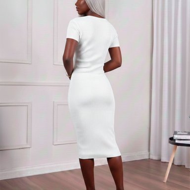 VESTIDO MCORTA HILO BOTONES 359-32 COLOR PERLA - 4