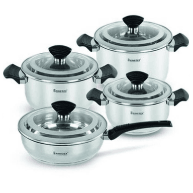 SET OLLAS FINEZZA GRIS FIORELLA 8 PZAS FZ-1006T