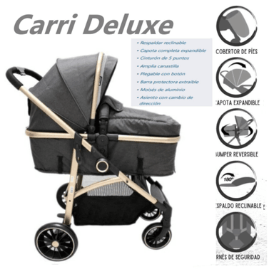 COCHE DE PASEO MOISES ALUMINIO CARRI DELUXE EB129 NEGRO