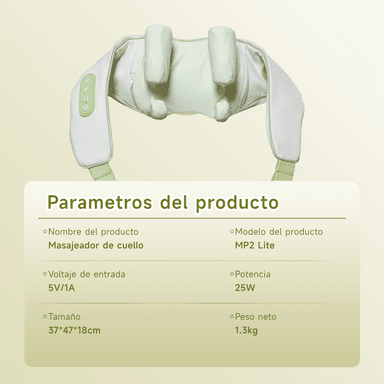 MASAJEADOR DE CUELLO Y HOMBROS BOMIDI MP2 LITE VERDE - 2
