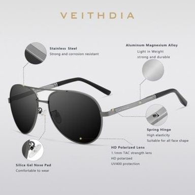LENTES DE SOL VEITHDIA FLYER POLARIZADOS UV400 - 3