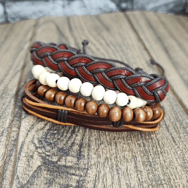 PULSERA CUERO HOMBRES MARRÓN - 3