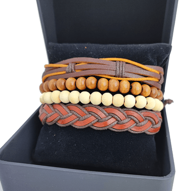 PULSERA CUERO HOMBRES MARRÓN - 5