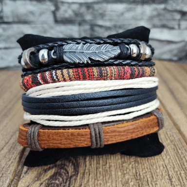 PULSERA CUERO HOMBRES PLUMA