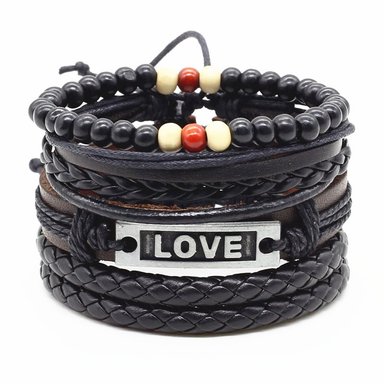 PULSERA CUERO HOMBRES LOVE