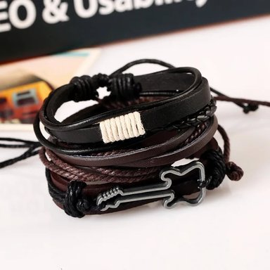PULSERA CUERO HOMBRES GUITARRA
