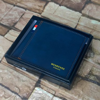 BILLETERA VINTAGE CUERO AZUL MENBENSE ELEGANTE