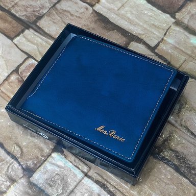 BILLETERA CUERO AZUL MENBENSE ELEGANTE