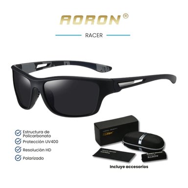LENTES DE SOL AORON - RACER- POLARIZADOS UV400 - NEGRO