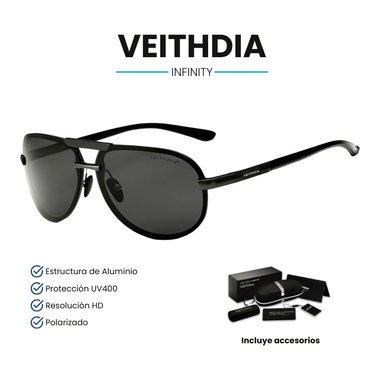 LENTES SOL UV400 VEITHDIA INFINITY POLARIZADOS GRIS