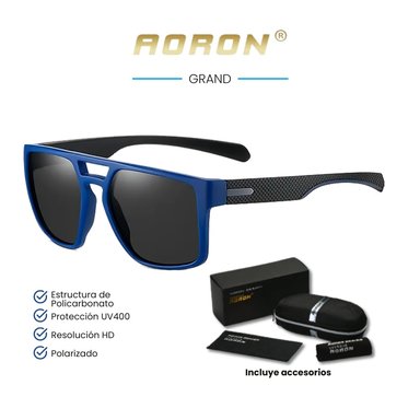 LENTES SOL UV400 AORON GRAND POLARIZADOS NEGRO