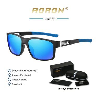 LENTES DE SOL AORON - SNIPER - POLARIZADOS UV400 - CELESTE