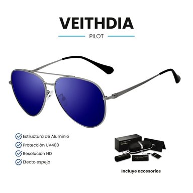 LENTES SOL UV400 VEITHDIA PILOT POLARIZADOS AZUL