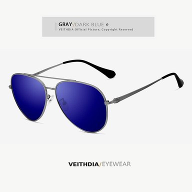 LENTES SOL UV400 VEITHDIA PILOT POLARIZADOS AZUL - 2