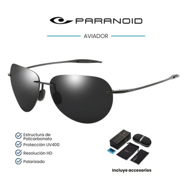 LENTES DE SOL PARANOID AVIADOR - POLARIZADOS UV400 - NEGRO