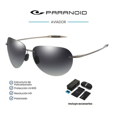 LENTES DE SOL PARANOID AVIADOR - POLARIZADOS UV400 - GRIS