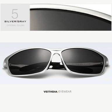 LENTES SOL UV400 VEITHDIA RACER POLARIZADOS PLATA - 4
