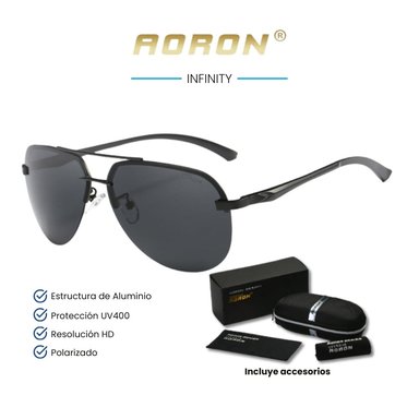 LENTES DE SOL AORON - INFINITY - POLARIZADOS UV400 - NEGRO