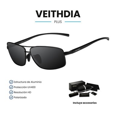 LENTES DE SOL VEITHDIA PLUS - POLARIZADOS - UV400 - NEGRO